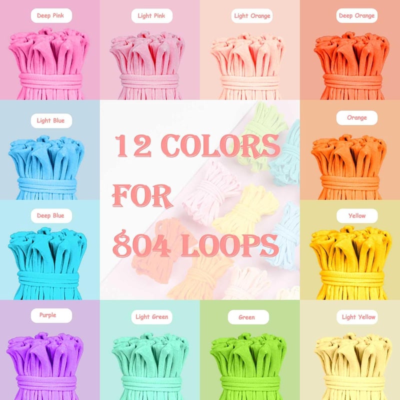 Disracker 804PCS for 7 to 10 inches Loom Refill Ring, Made of Nylon Material can be Used to Make potholder Loops, with 12 Colors, Suitable for Adults or Kids DIY Activities - Image 4